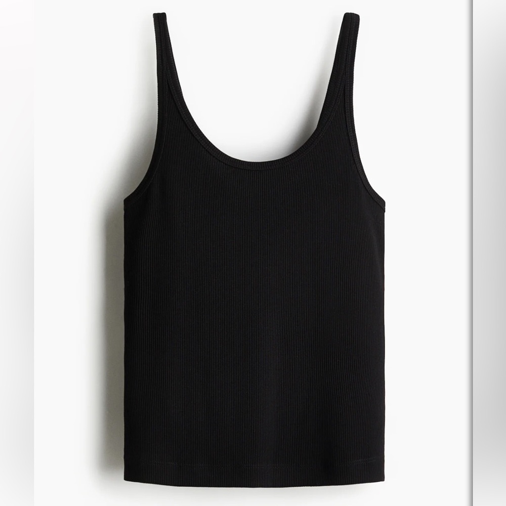 H&M Black Ribbed Tank Top (M)